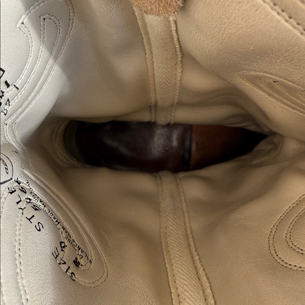 Tan Suede Western Boots authentic Texas made rustic and very comfortable - Picture 10 of 13